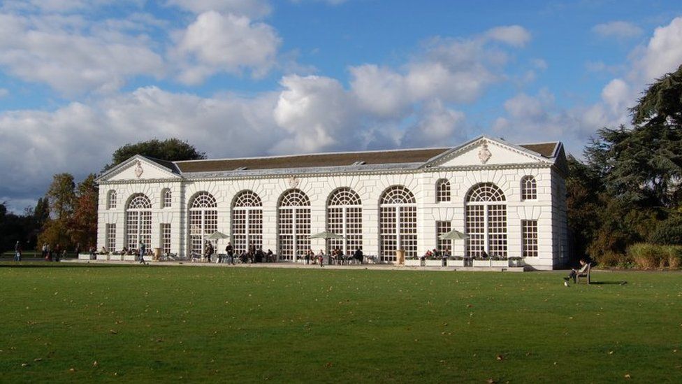 File image of the Grade I-listed orangery building at Kew - a white stone building with tall arched windows