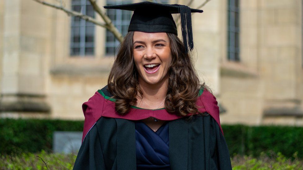 University of Bristol student Mollie Chapman in her graduation cap and gown