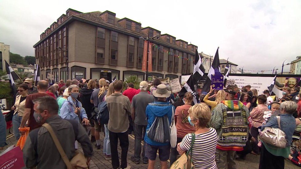 Cornwall housing protest in Truro