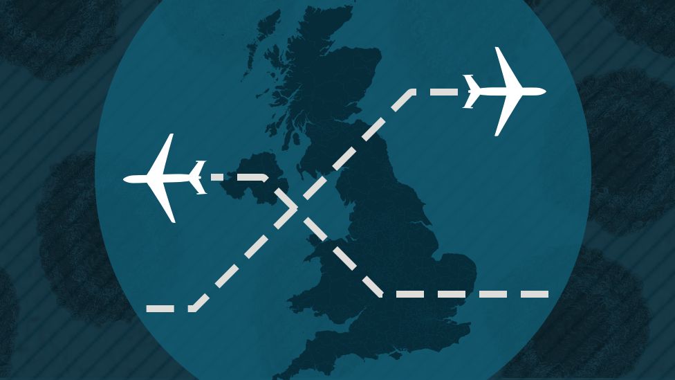 Graphic of two planes flying over the UK
