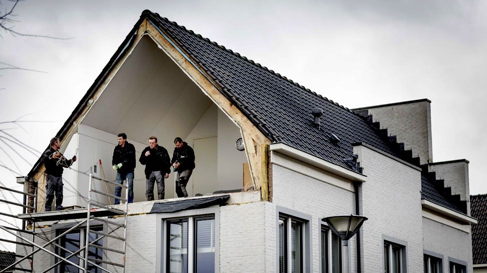 A house after it was blown away by windstorms in De Meern in the Netherlands