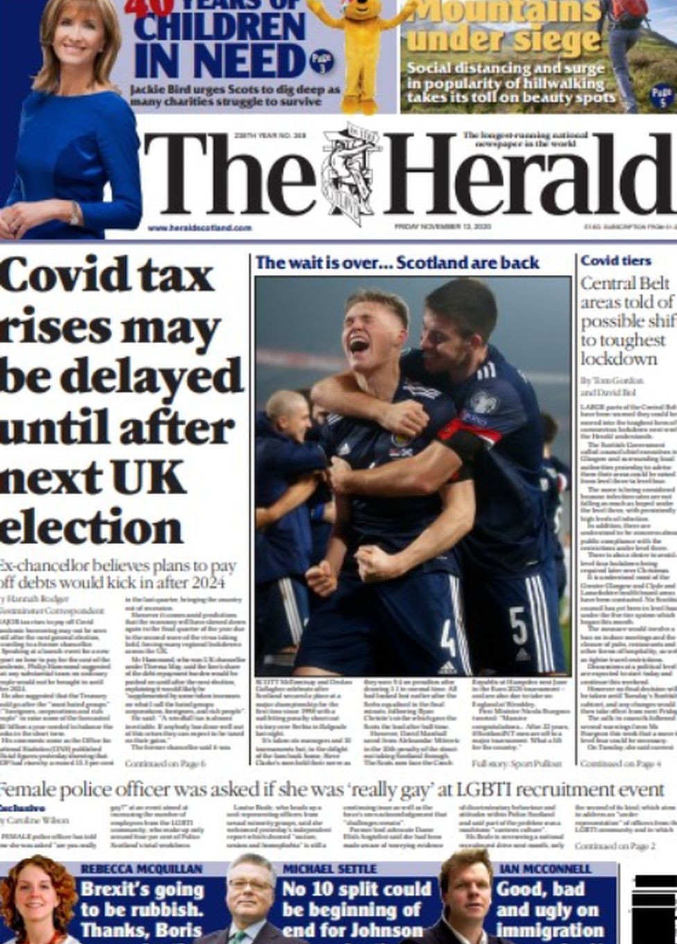 Scotland's papers: 'Last-gasp heroes' back in the big time - BBC News