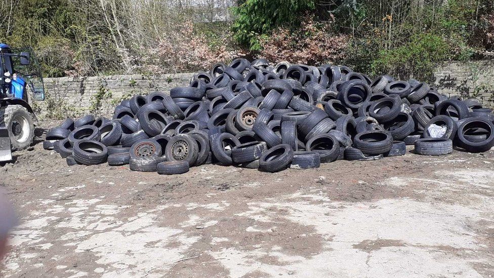 Dumped tyres