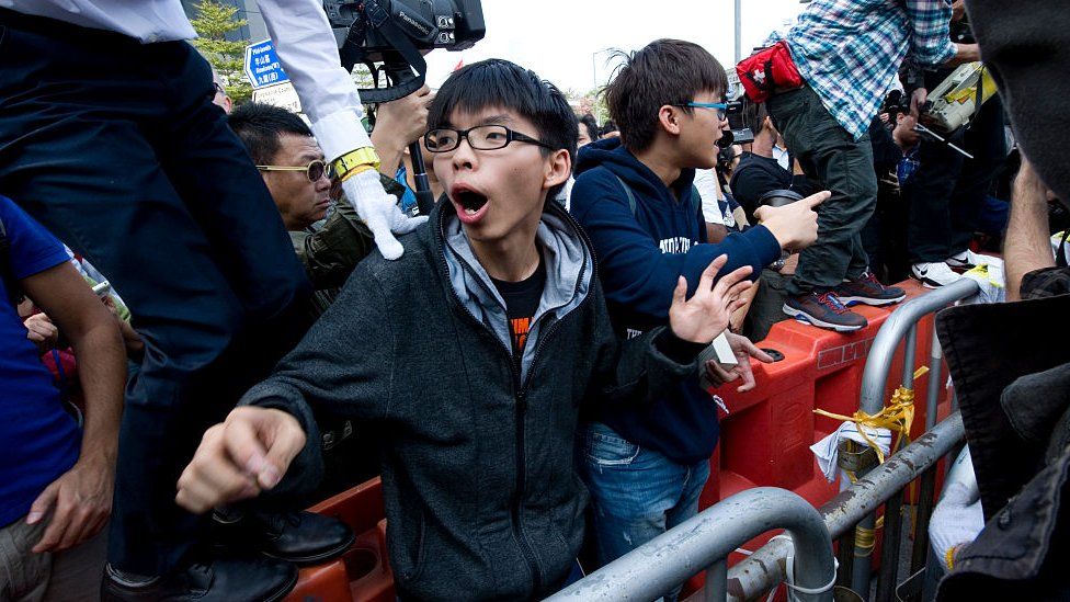 Joshua Wong at the Occupy Central protests