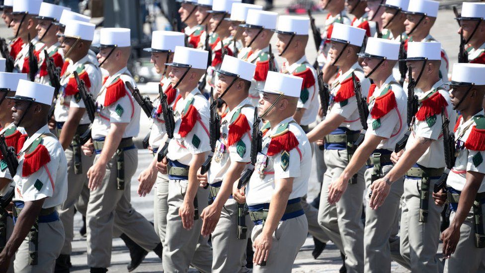 The Foreign Legion at a Bastille Day parade in Paris