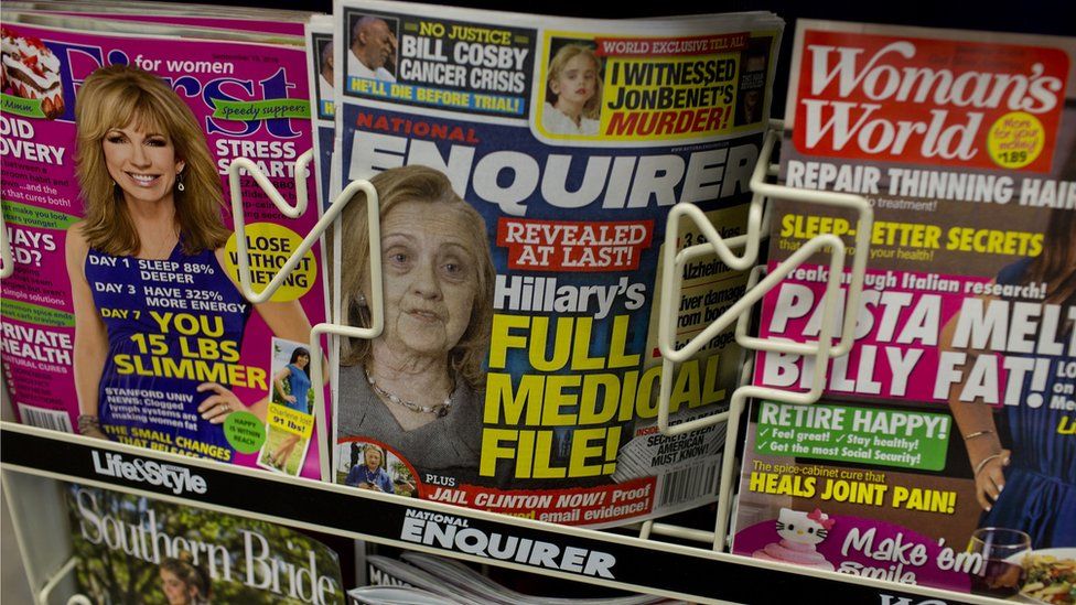 A cover of the Enquirer about Hillary Clinton's health