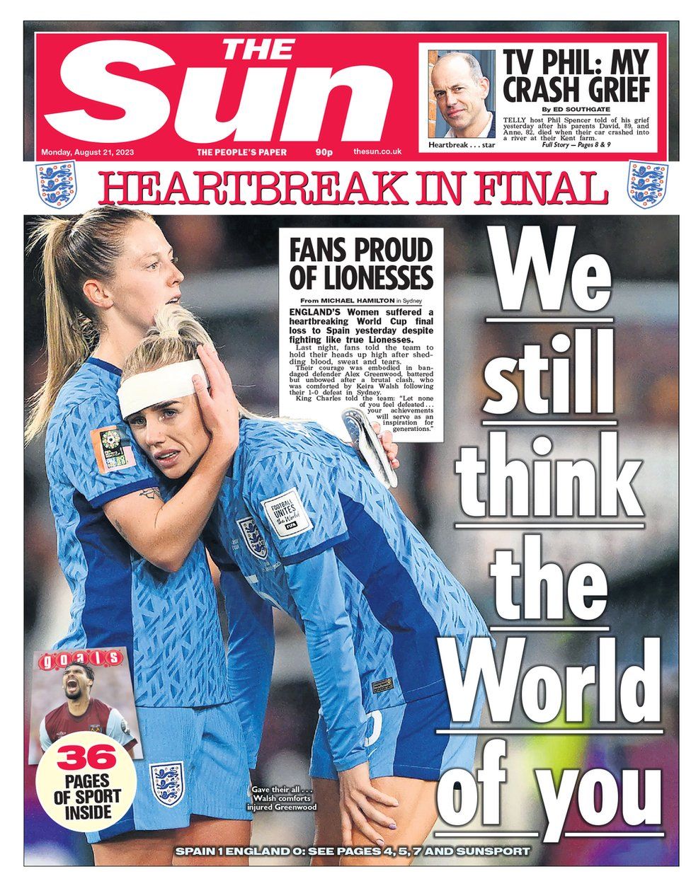 Newspaper Headlines Heartbreak For England Who did Us All Proud 