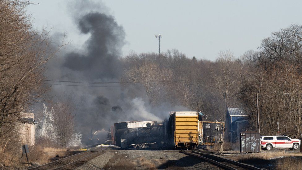Ohio toxic train crash killed nearly 45,000 animals - BBC News