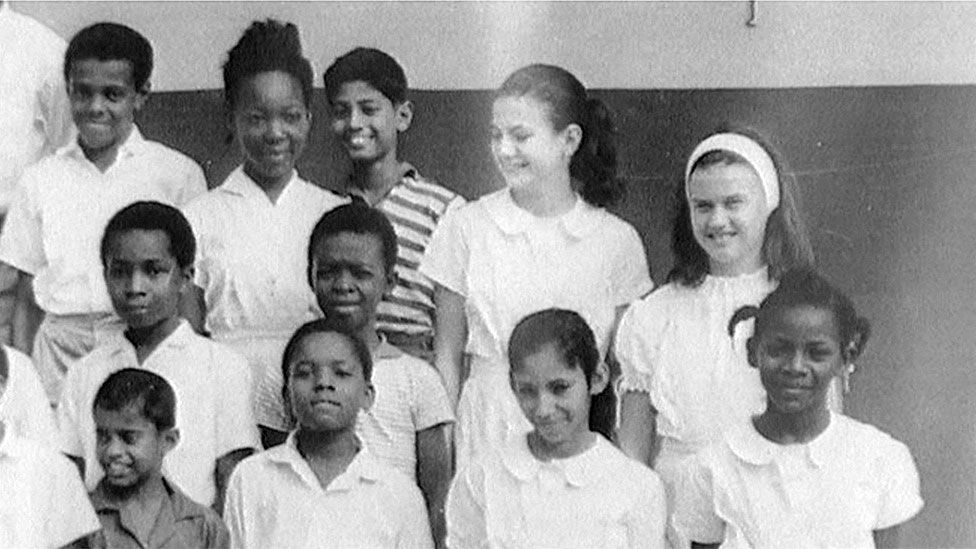 A young George Alagiah at school in Ghana