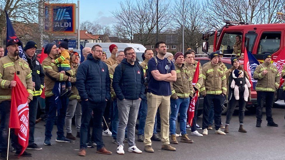 Firefighter rally in Bristol to protest cuts