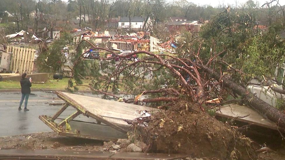 Tornado damage in Arkansas