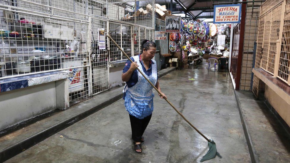 The Roberto Huembes market in Managua is virtually empty of customers during a 24-hour nationwide general strike called by the opposition in Nicaragua on June 14, 2018