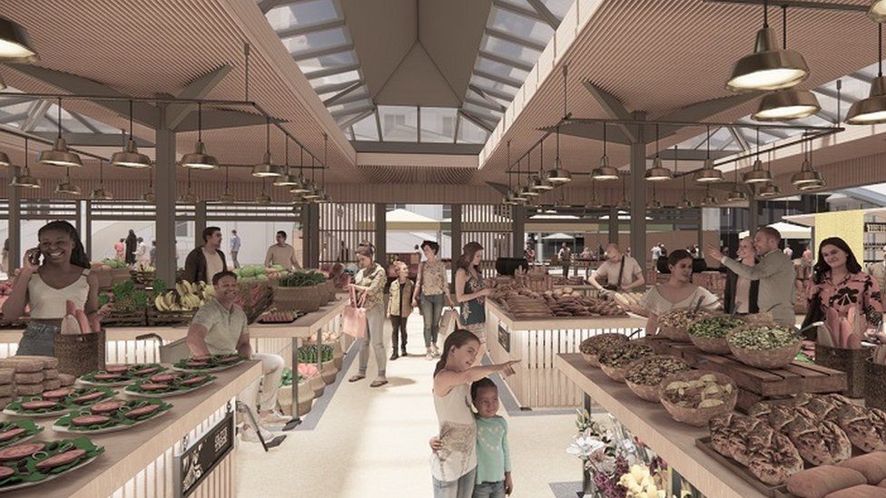 CGI images of Leicester Market