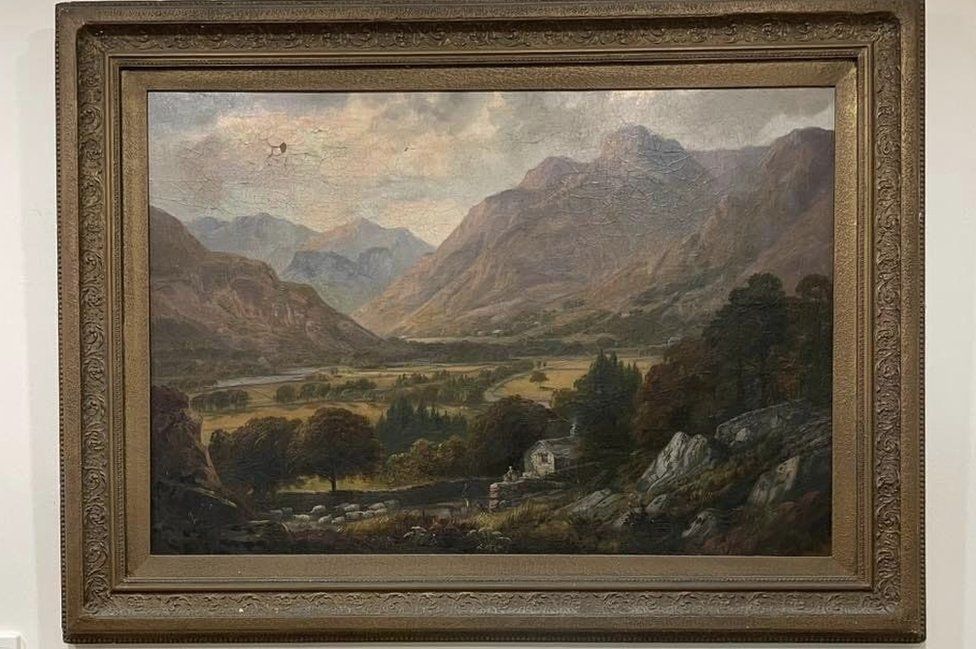 A painting showing a Lake District scene