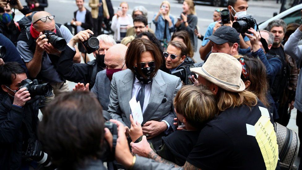 Actor Johnny Depp arrives at the High Court in London, Britain