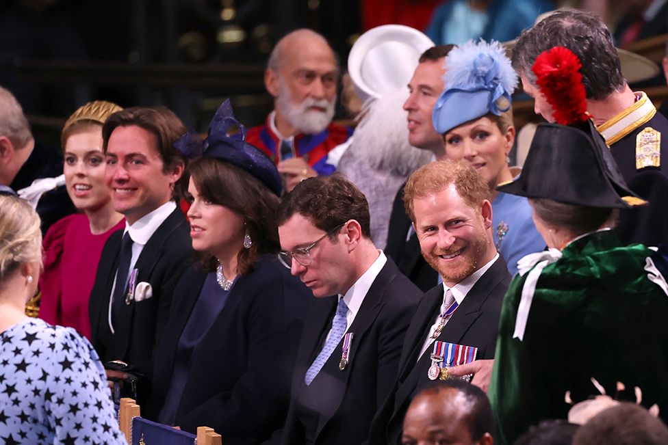Prince Harry, Duke of Sussex attends the Coronation of King Charles III and Queen Camilla at Westminster Abbey