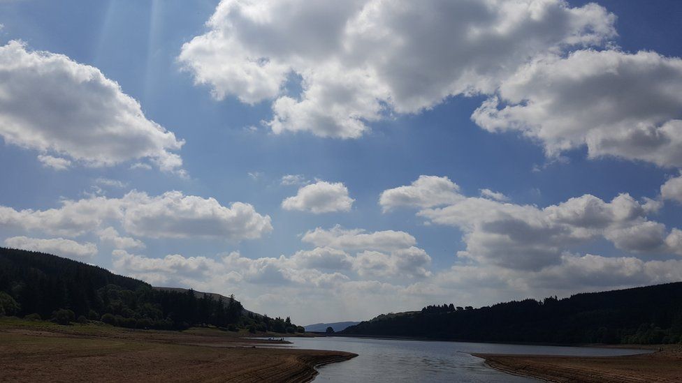 Kele Williams captured the low water levels at the Llwyn Onn reservoir in the Brecon Beacon as the heatwave continued