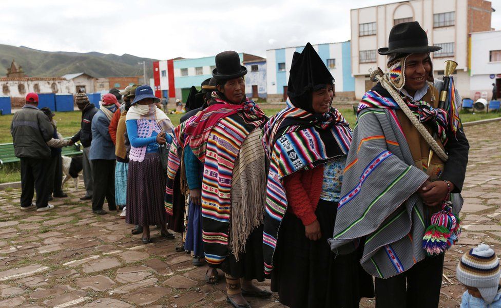 Aymara voters in Jesus de Machaca, Bolivia, 21 February