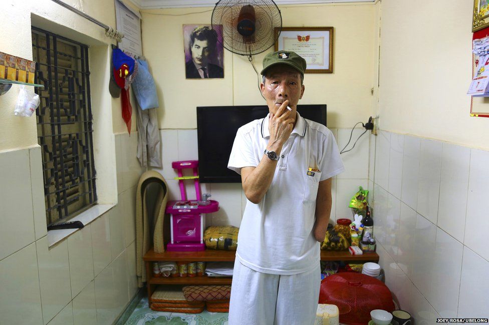 Tran Van Thinh, 71, as his home in Hanoi