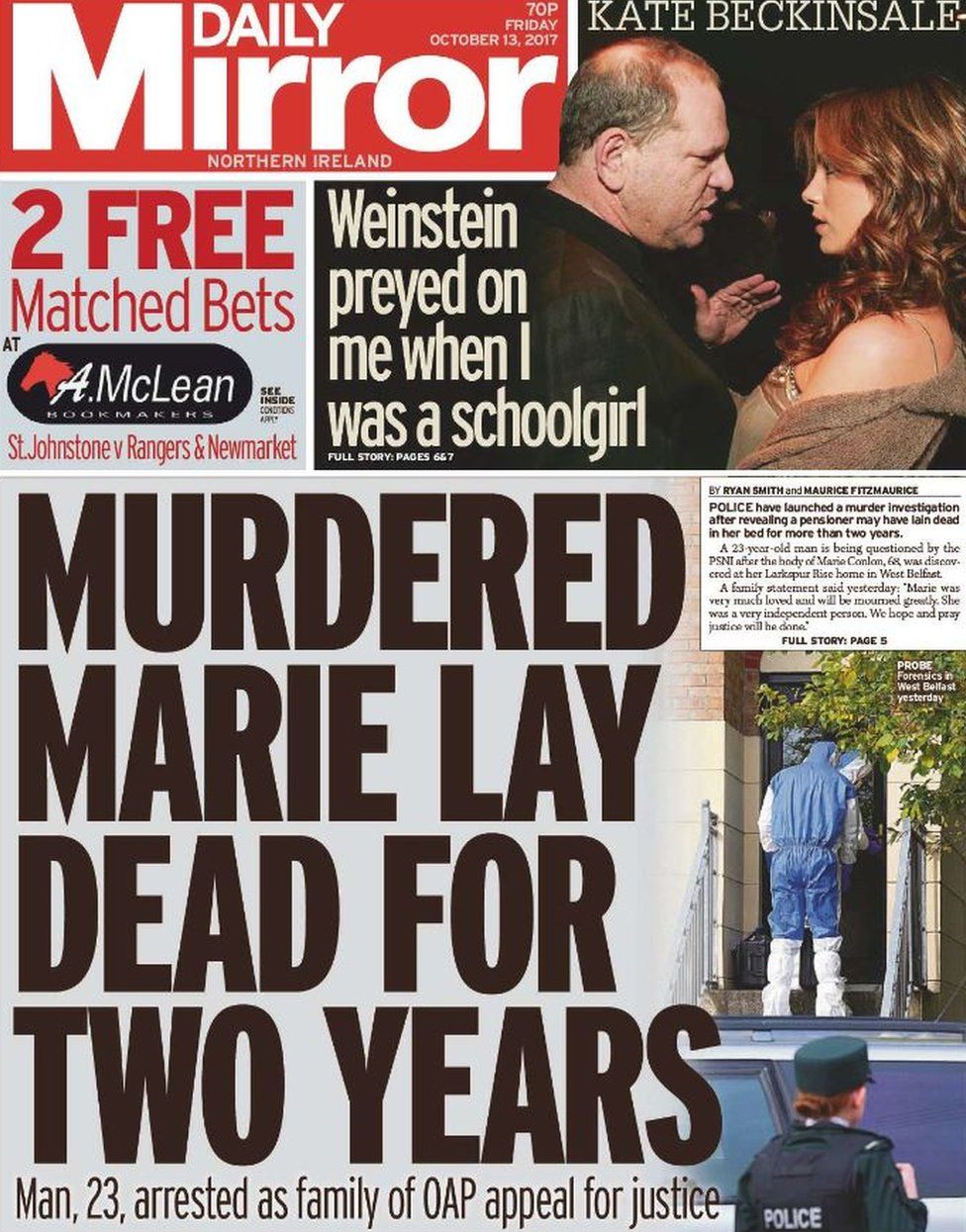 Newspaper Headlines Shock And Disbelief At Woman S Death c News