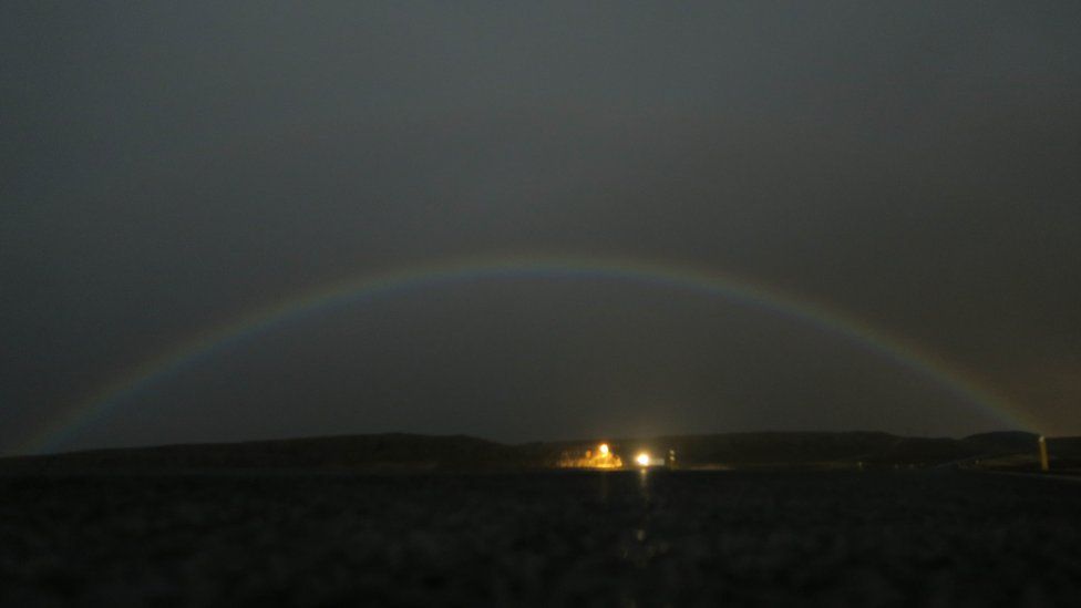 A photograph of the lunar rainbow