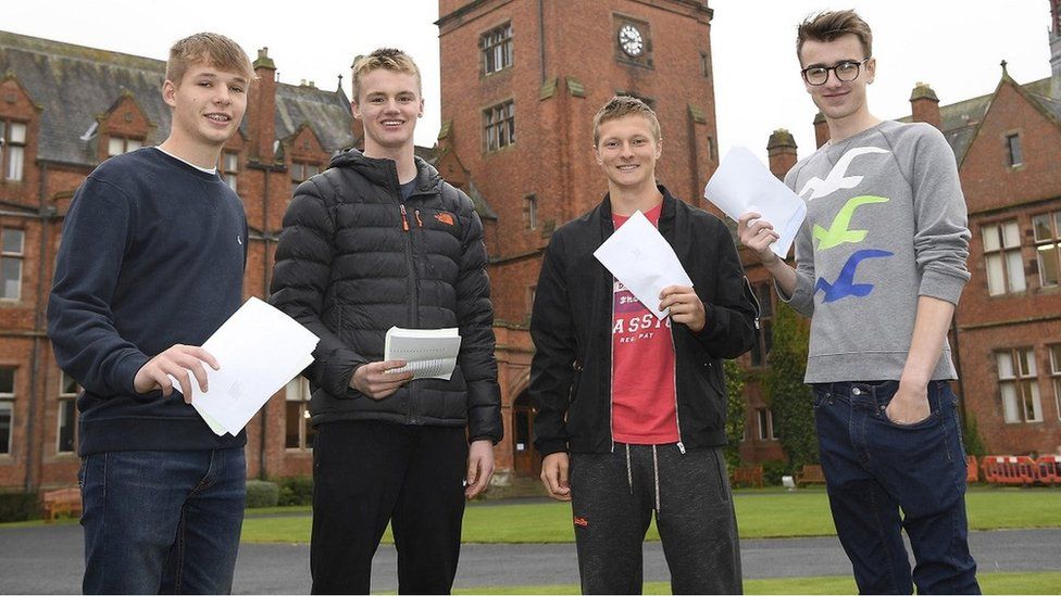 Campbell pupils George Robinson, Finlay Stafford, Josh Moore and Ben Coulter who all achieved 11 A* /A grades
