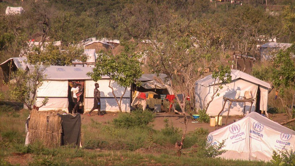 A settlement for refugees in Bidi Bidi, Uganda