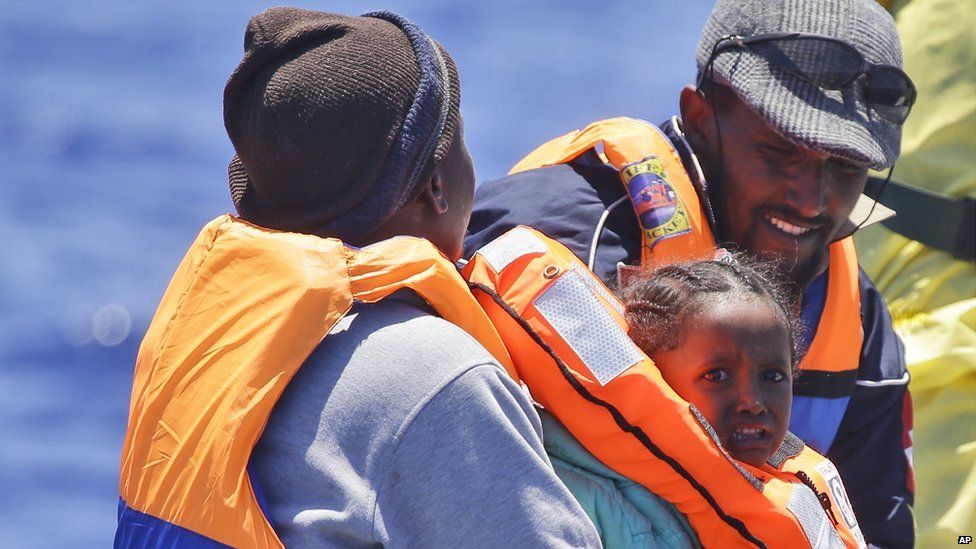 Rescued Eritrean migrants in Mediterranean, 23 Jun 15
