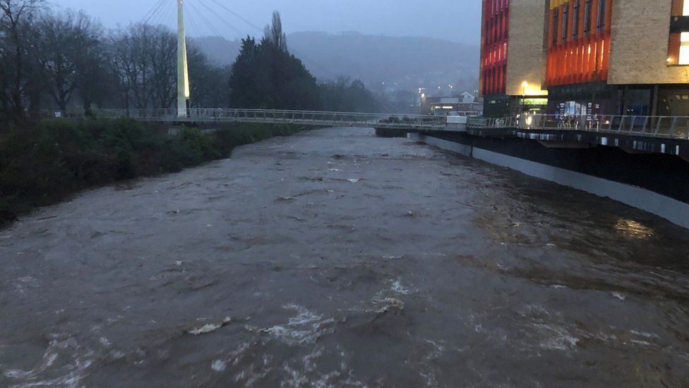 The river Taff in Pontypridd