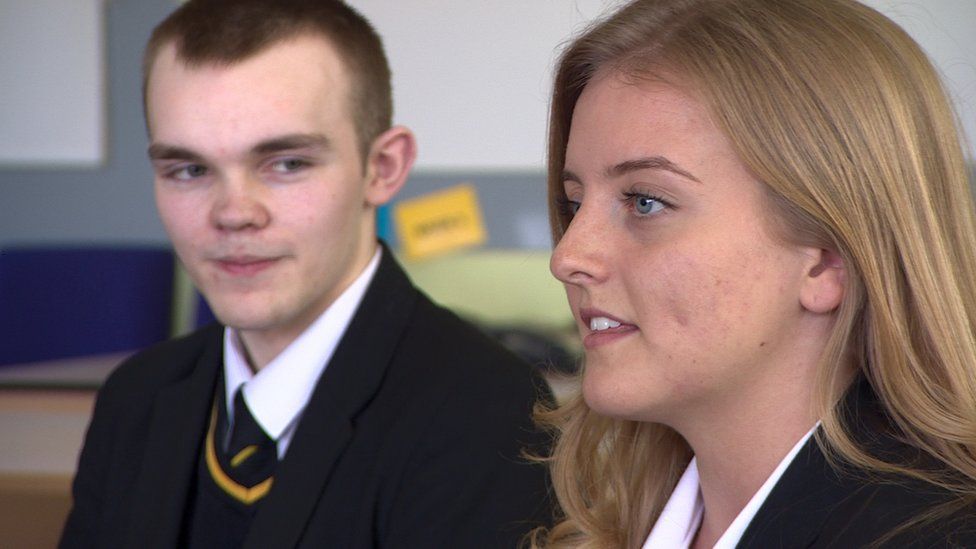 Robert and Abbie from Magherafelt High School