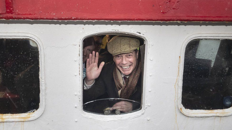 Nigel Farage on a crabbing boat in Grimsby
