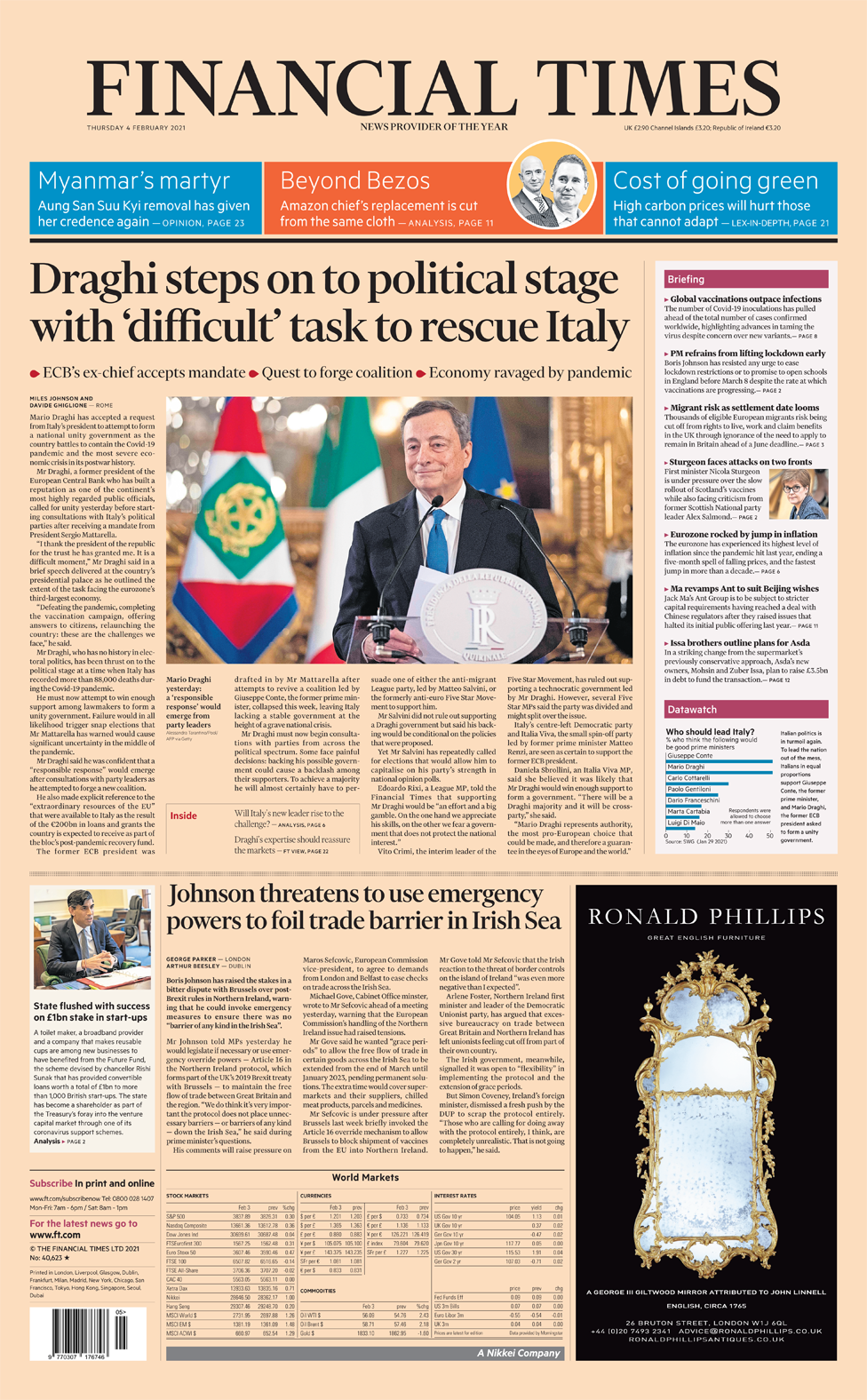 Financial Times front page