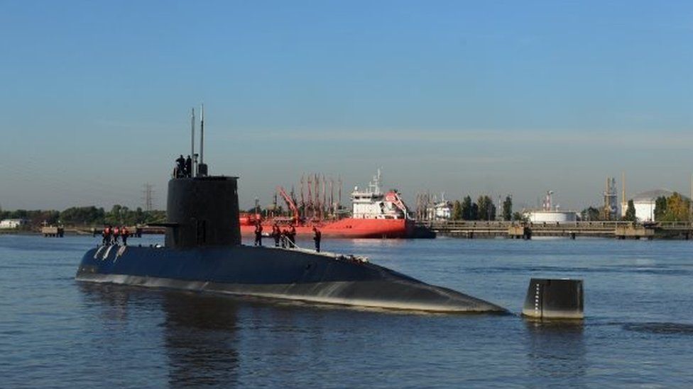 An undated handout photo made available by the Argentine Navy on 17 November 2017 shows the ARA San Juan submarine.