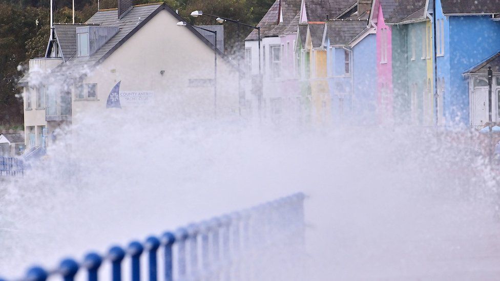 Waves in Whitehead during Storm Agnes in September 2023