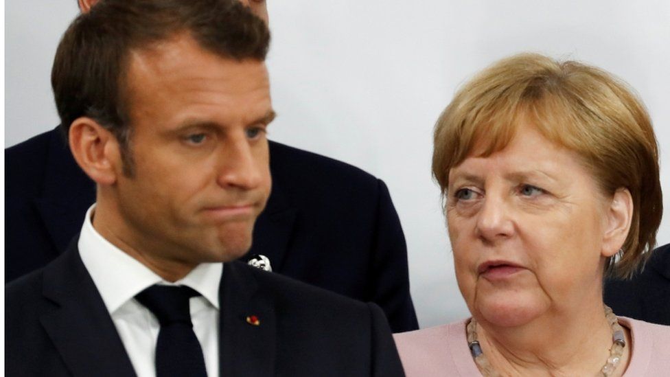 Emmanuel Macron and Angela Merkel, file photo, 29 June 2019