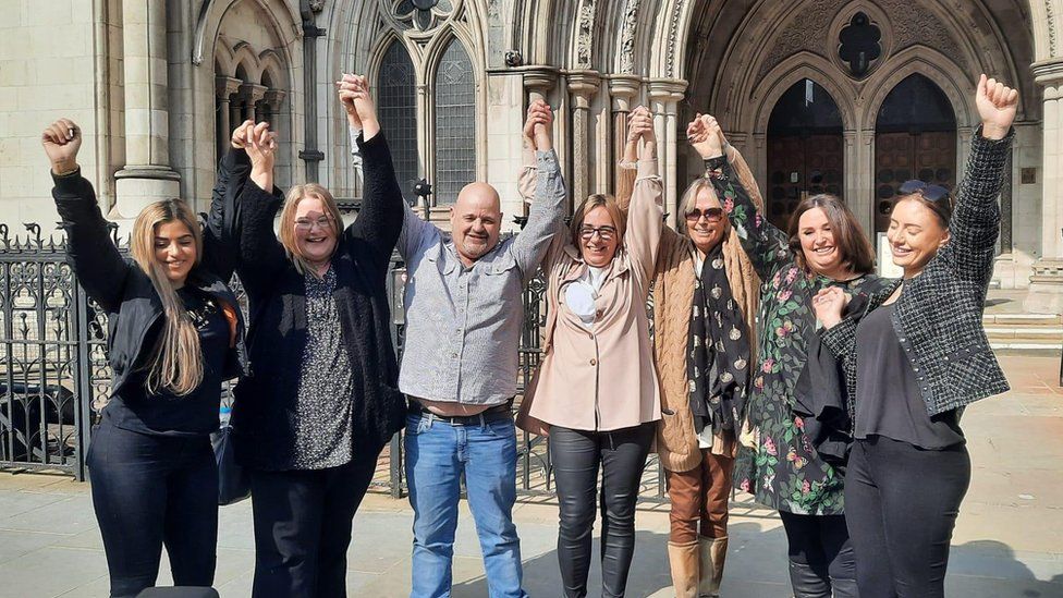Angel Lynn's family outside the Royal Courts of Justice