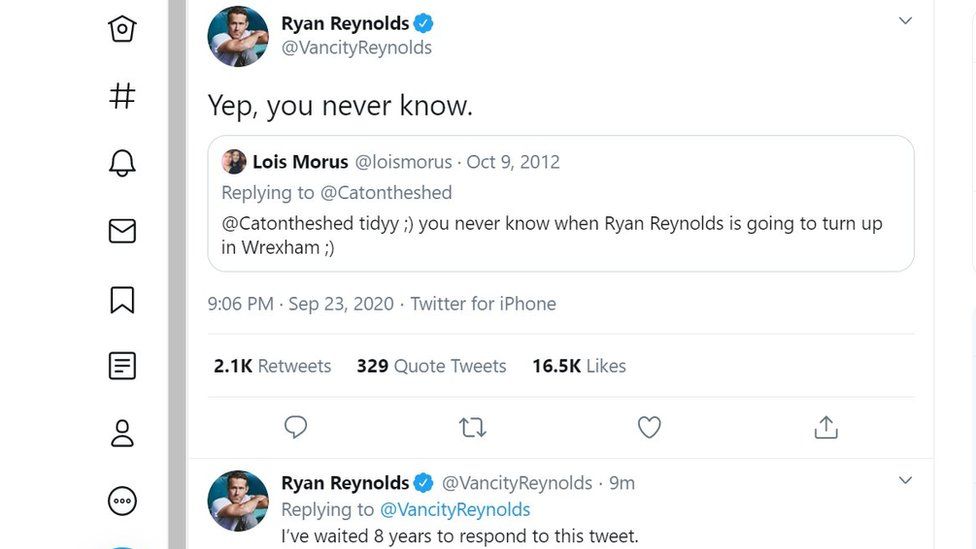 Neges Twitter Ryan Reynolds nos Fercher
