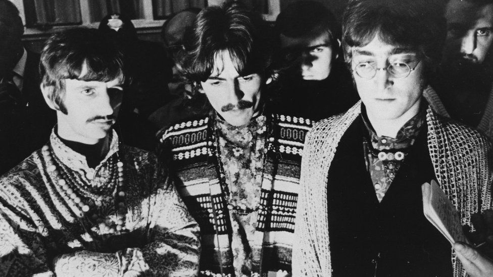 Ringo Starr, George Harrison and John Lennon