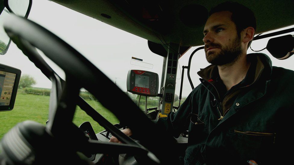 Richard Heady in tractor