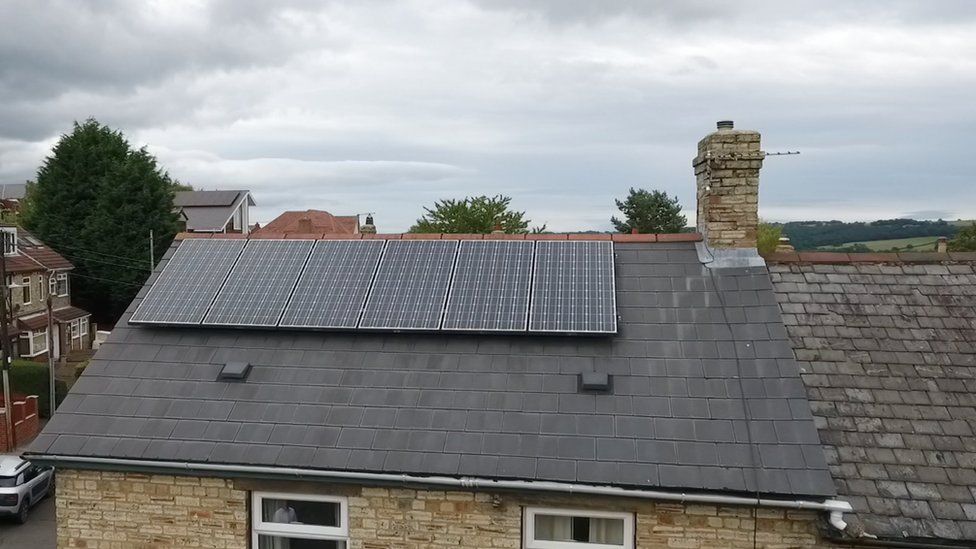 Solar panels on Brian Thompson's house