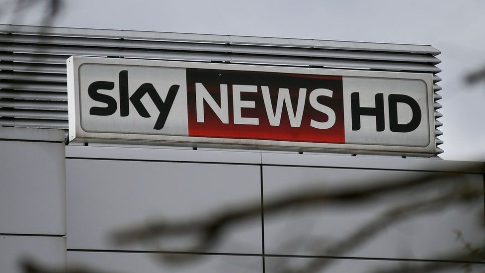 Sky News logo on its headquarters