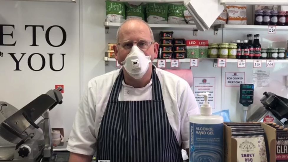 Aberdare butcher David Bishop in his shop