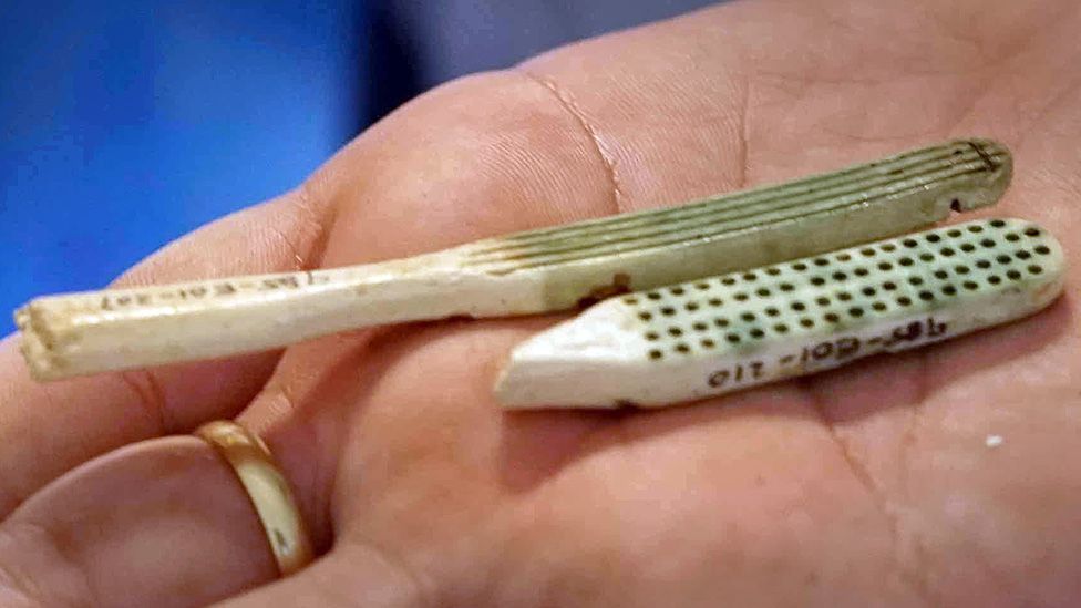 Toothbrush made from bone