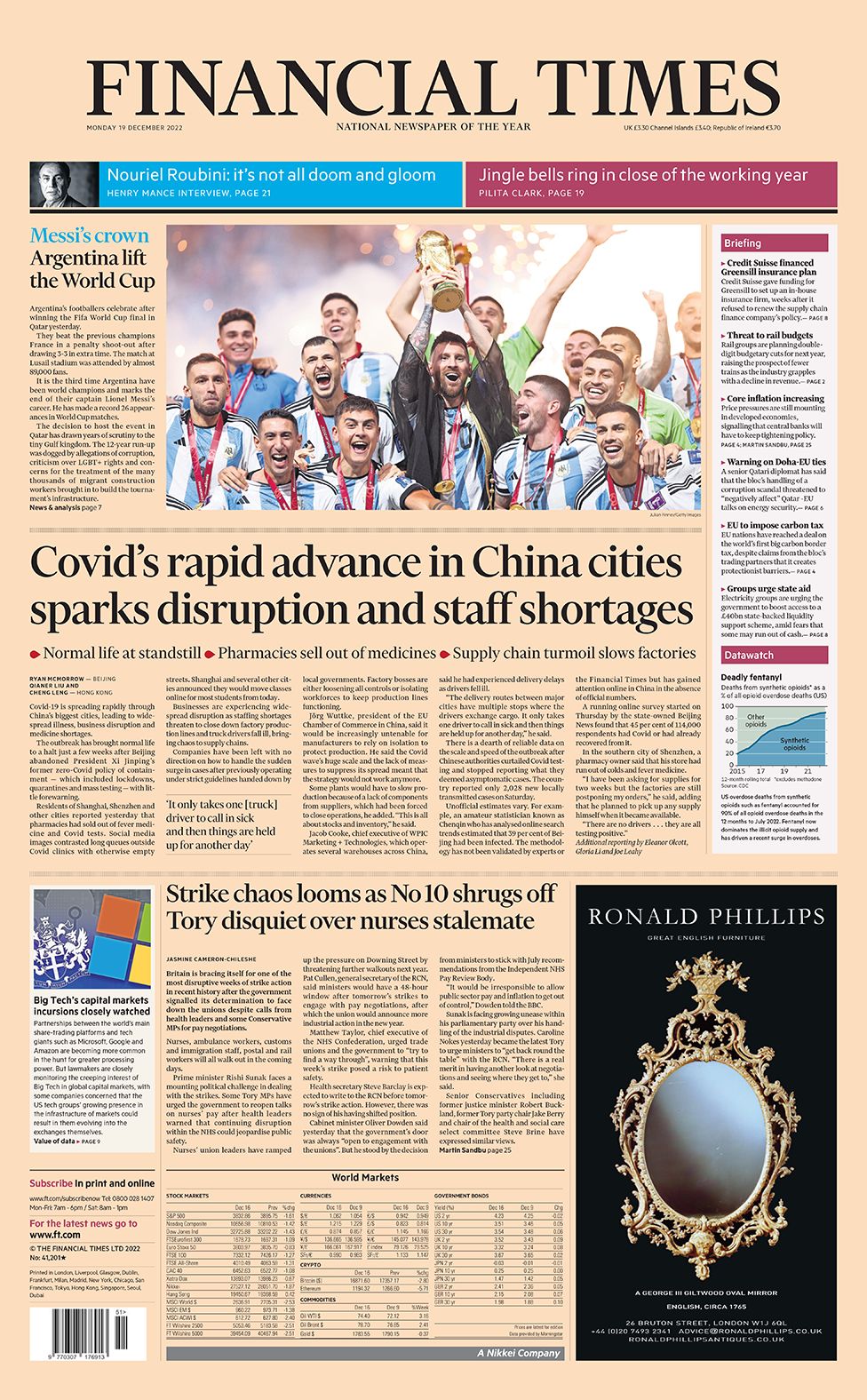 Financial Times Front Page 18/12