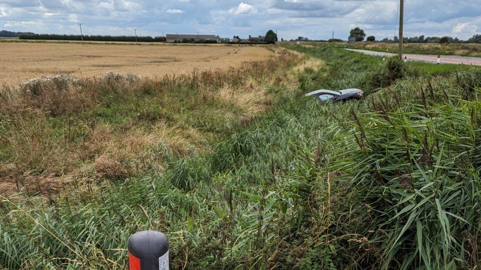 Car in ditch