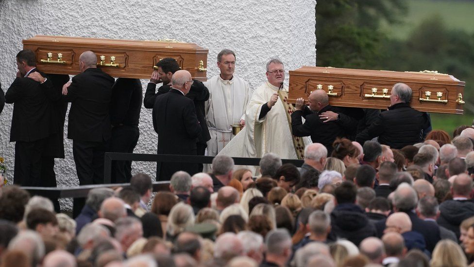 Funeral service for Catherine O'Donnell and James Monaghan