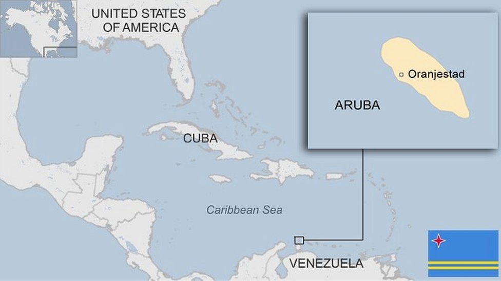 Map Showing Location Of Aruba - Lucia Ronica