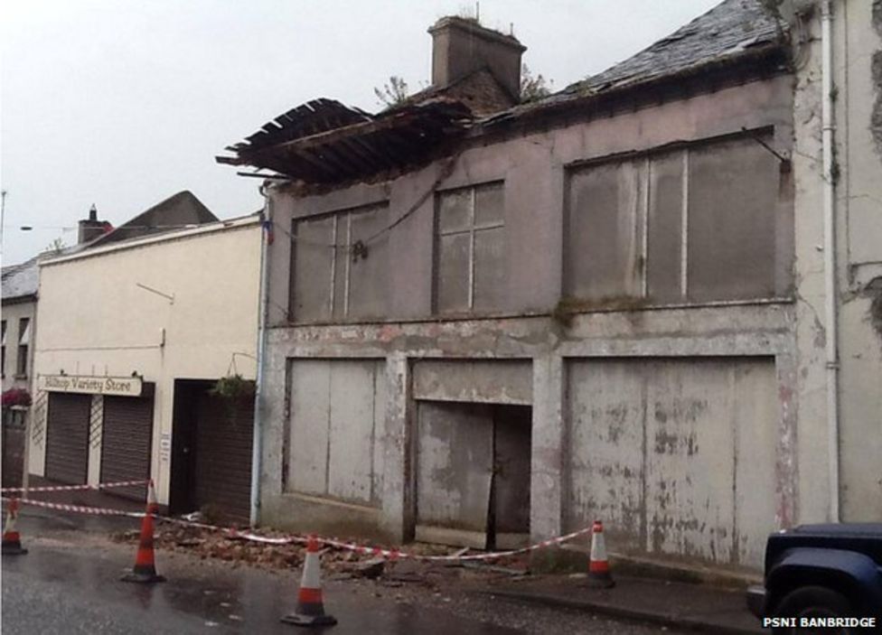 Rathfriland Road reopens after roof of building collapses BBC News