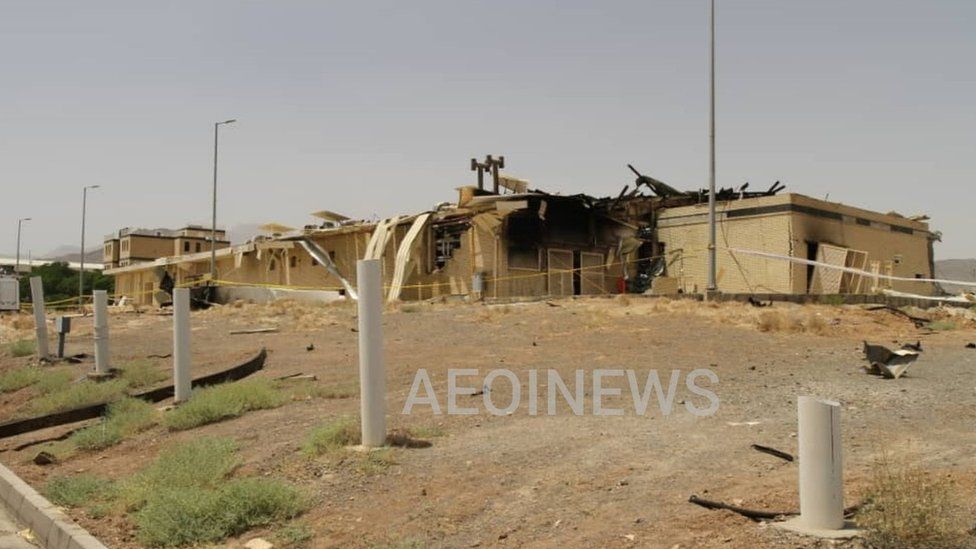 Photograph, posted by Atomic Energy Organization Of Iran, purportedly showing damaged building at Natanz uranium enrichment facility (2 July 2020)