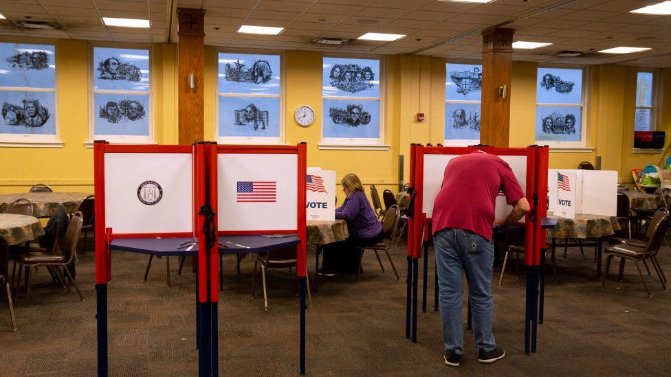 A polling station at Highland Baptist Church in Louisville, Kentucky